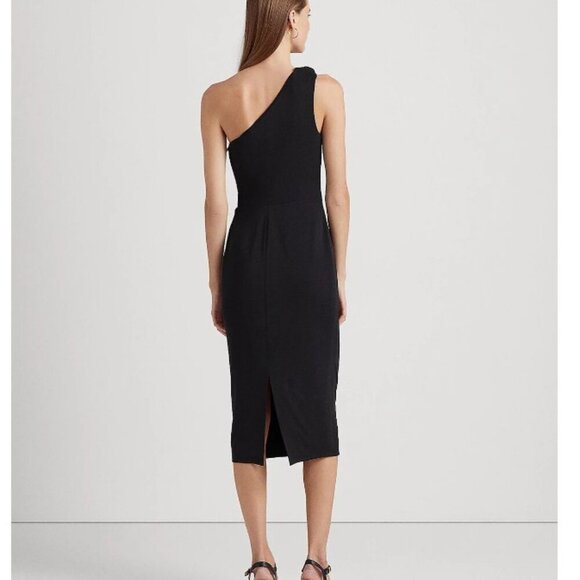 Lauren Ralph Lauren LBD One Shoulder Cutout Midi Sheath Dress - Size 16 - Picture 12 of 12